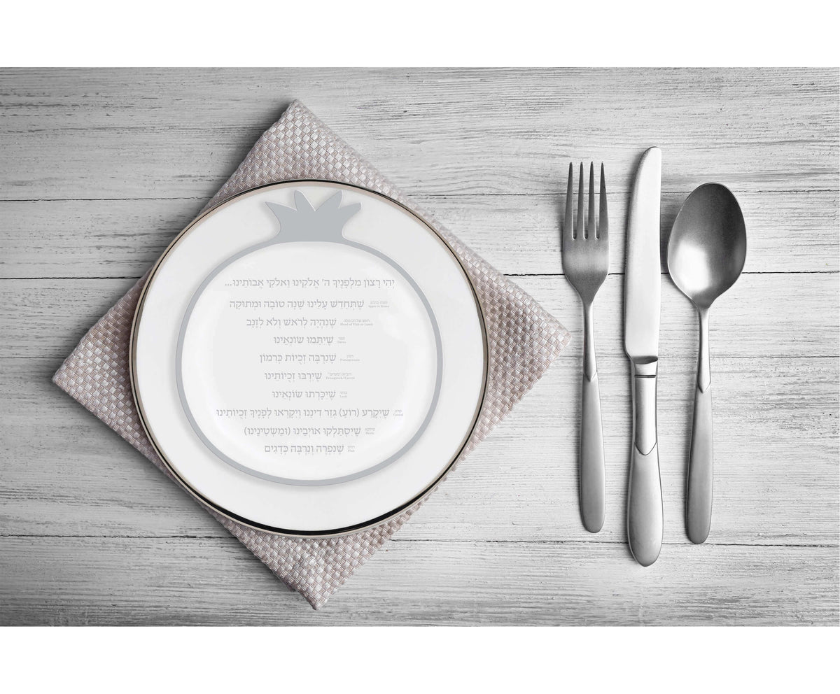 Rosh Hashanah Simanim Card Silver 
