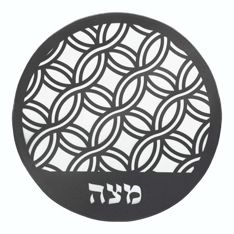 Geometric Laser Cut Matzah Cover - Black