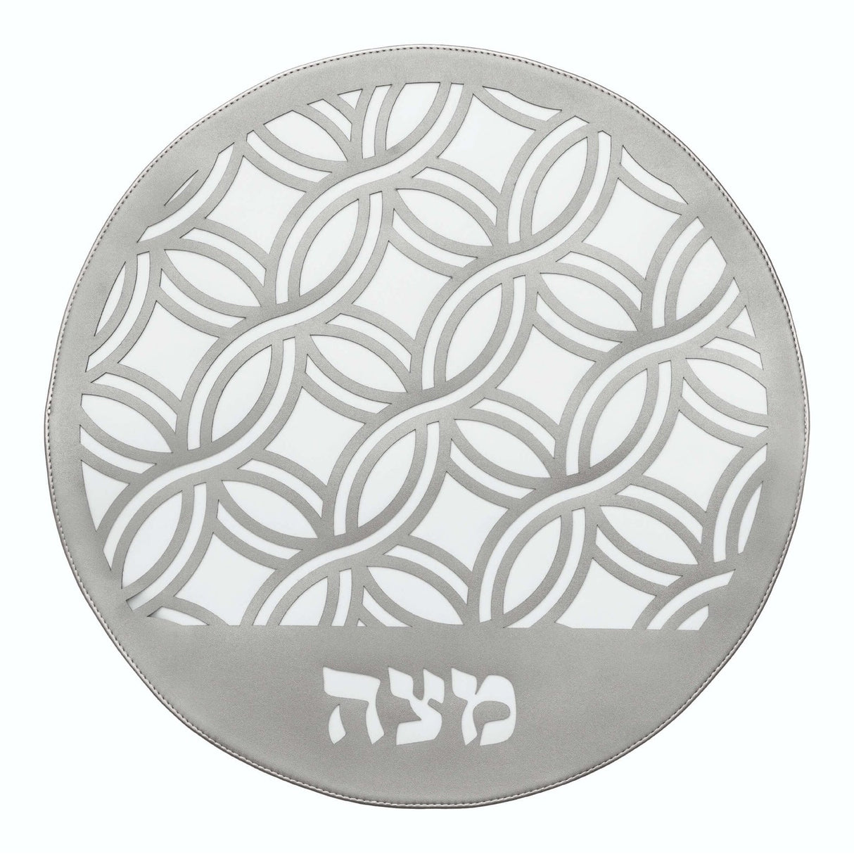 Geometric Laser Cut Matzah Cover - Silver