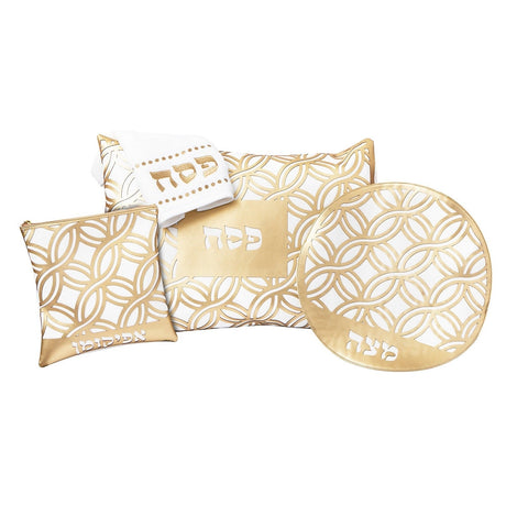 Geometric Laser Cut Pesach Set - Gold