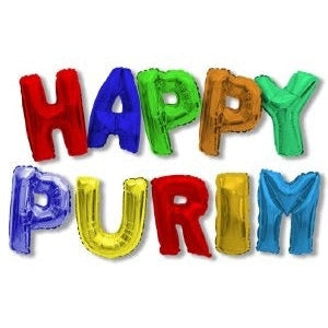 Happy Purim Balloon Bunting Multi Color