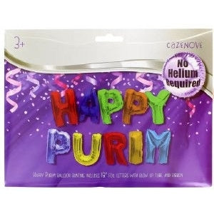 Happy Purim Balloon Bunting Multi Color