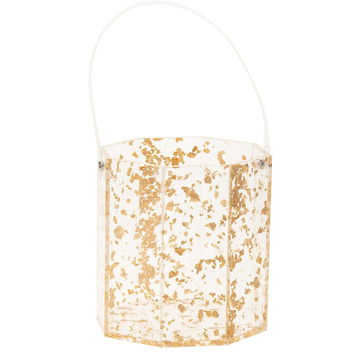 Ice Bucket Lucite Gold Flakes