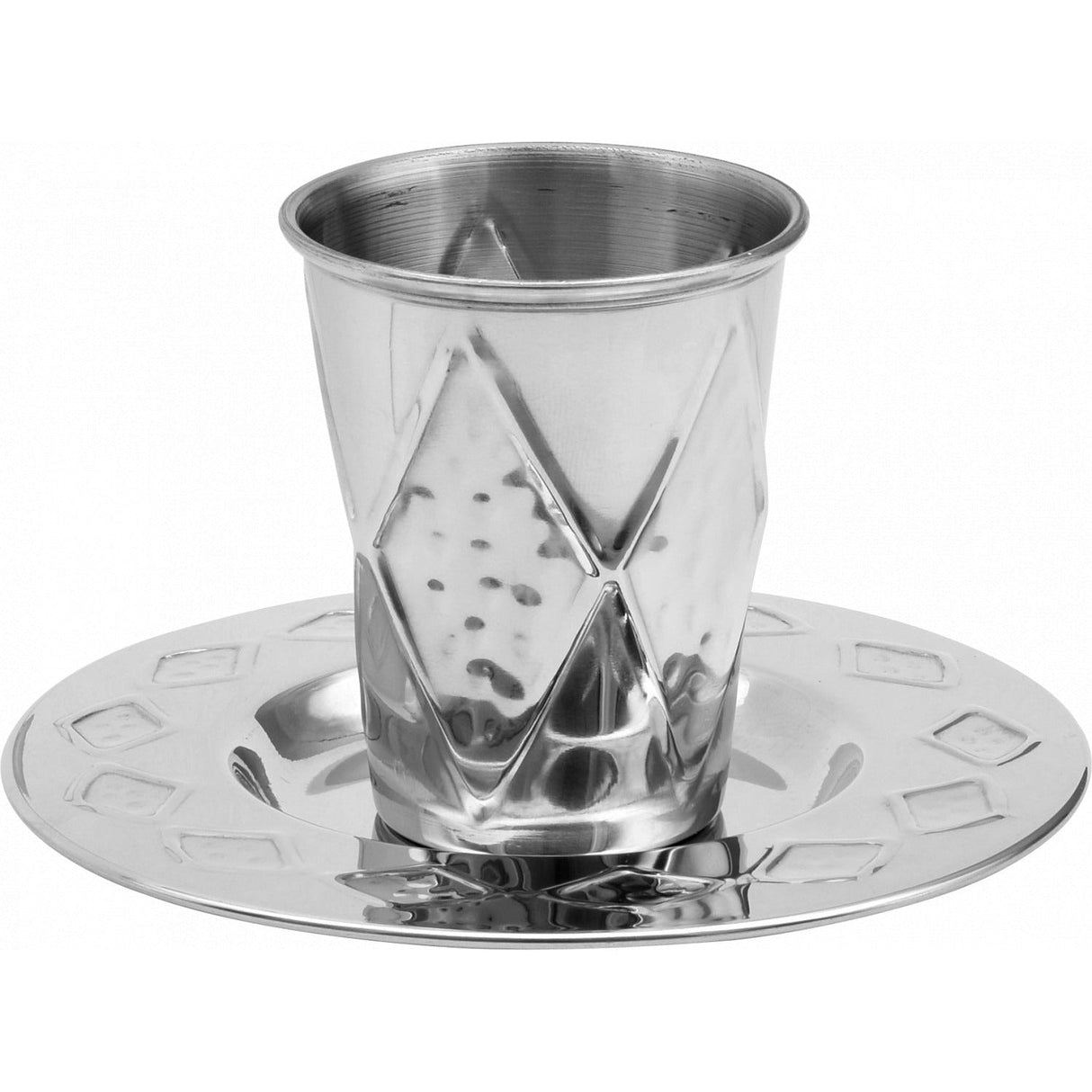 Kiddush Cup & Tray - Stainless Steel