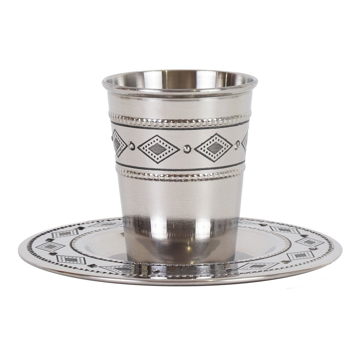 Kiddush Cup & Tray - Stainless Steel