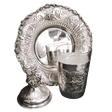 Kiddush cup with tray and lid silver Silver Diped