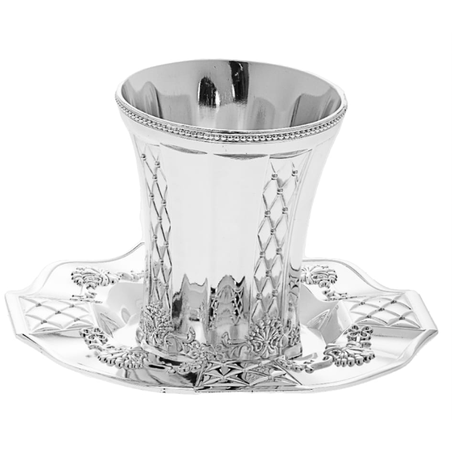 Kiddush cup with tray silver plated