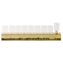 Oil Menorah Strip with 9 Glass Cups Gold