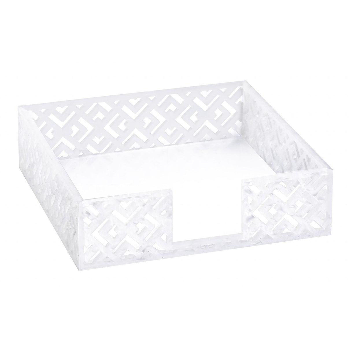 Laser Cut Flat Napkin Holder White Pearl