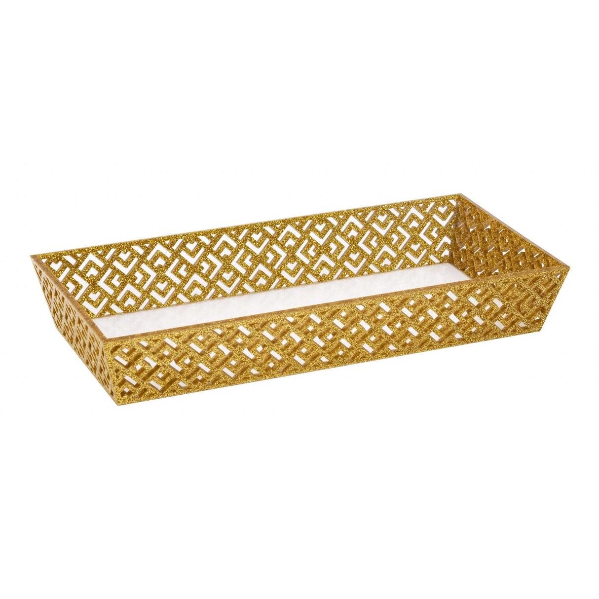 Laser Cut Tray Gold Glitter