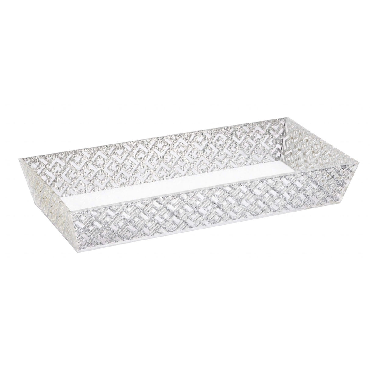 Laser Cut Tray Silver Glitter