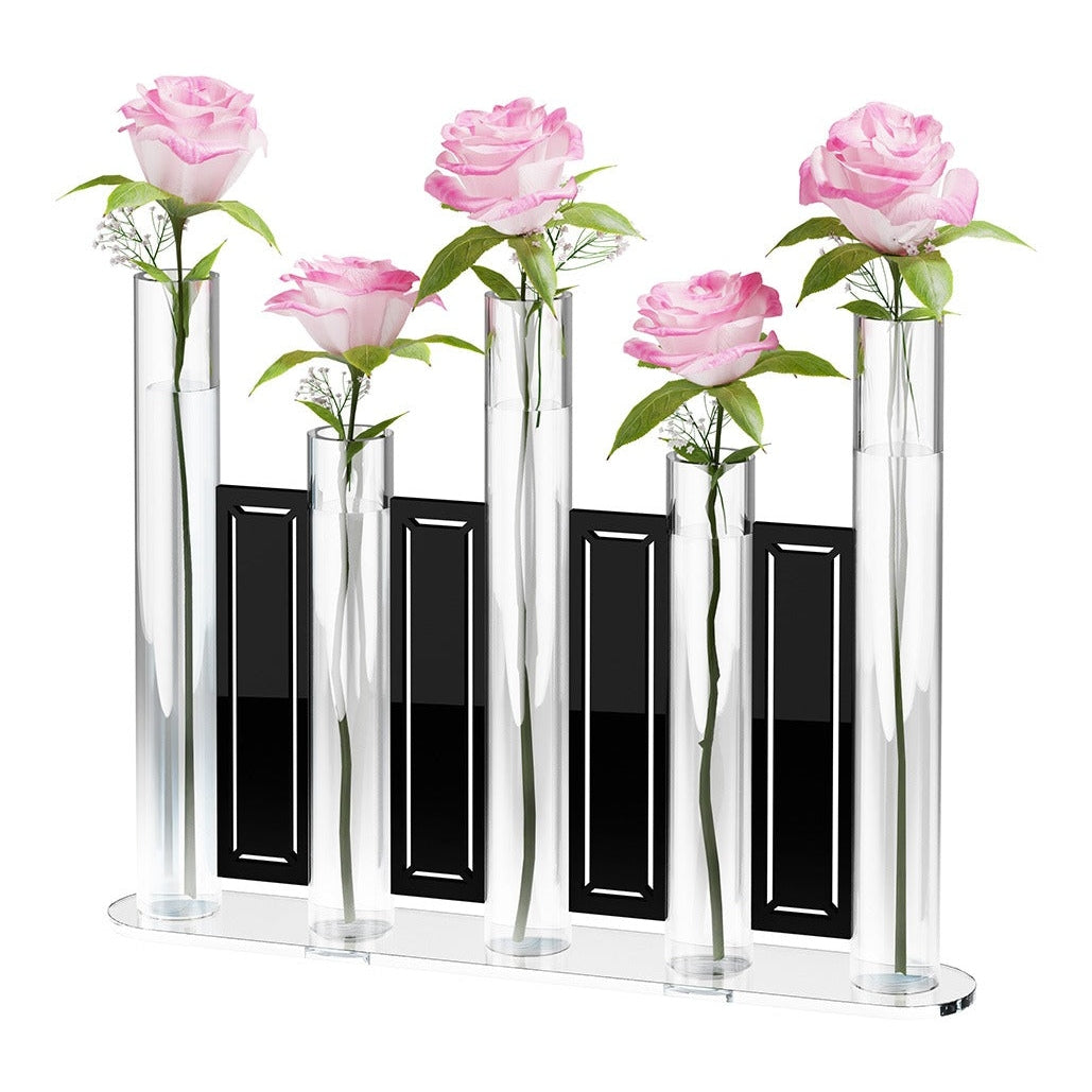 LASER CUT TUBE VASE – BLACK