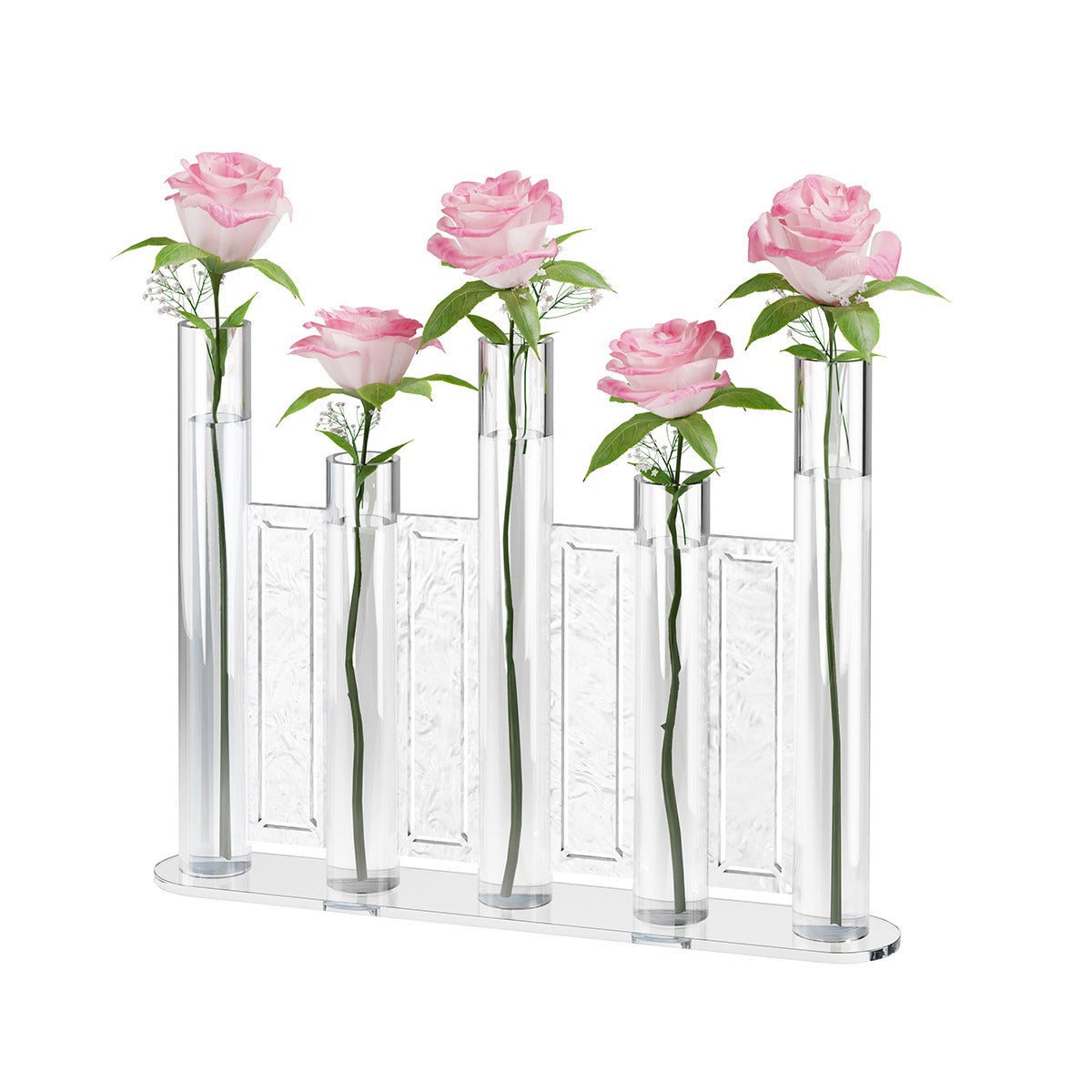 LASER CUT TUBE VASE - WHITE PEARL