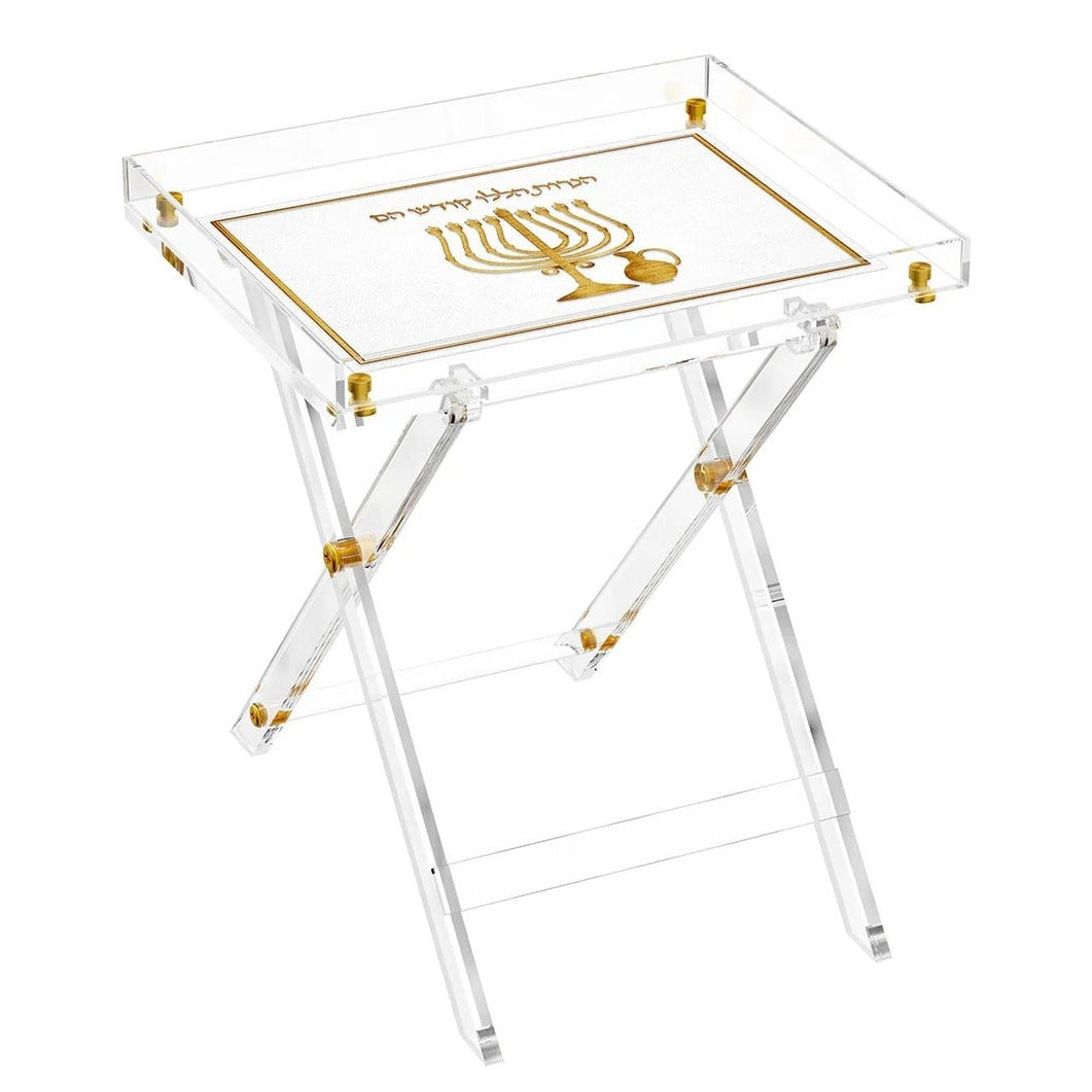 Leatherite Folding Table - Gold