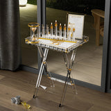 Leatherite Folding Table - Gold