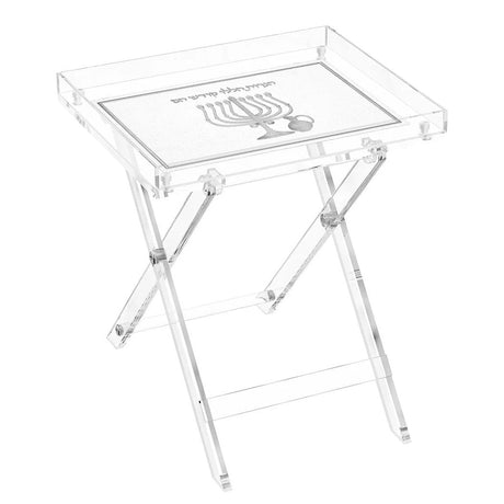 Leatherite Folding Table - Silver