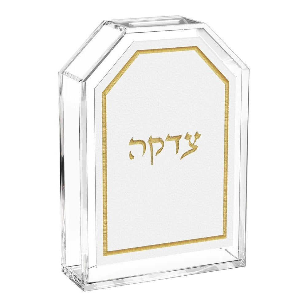 Leatherite Tzedakah Box - Gold