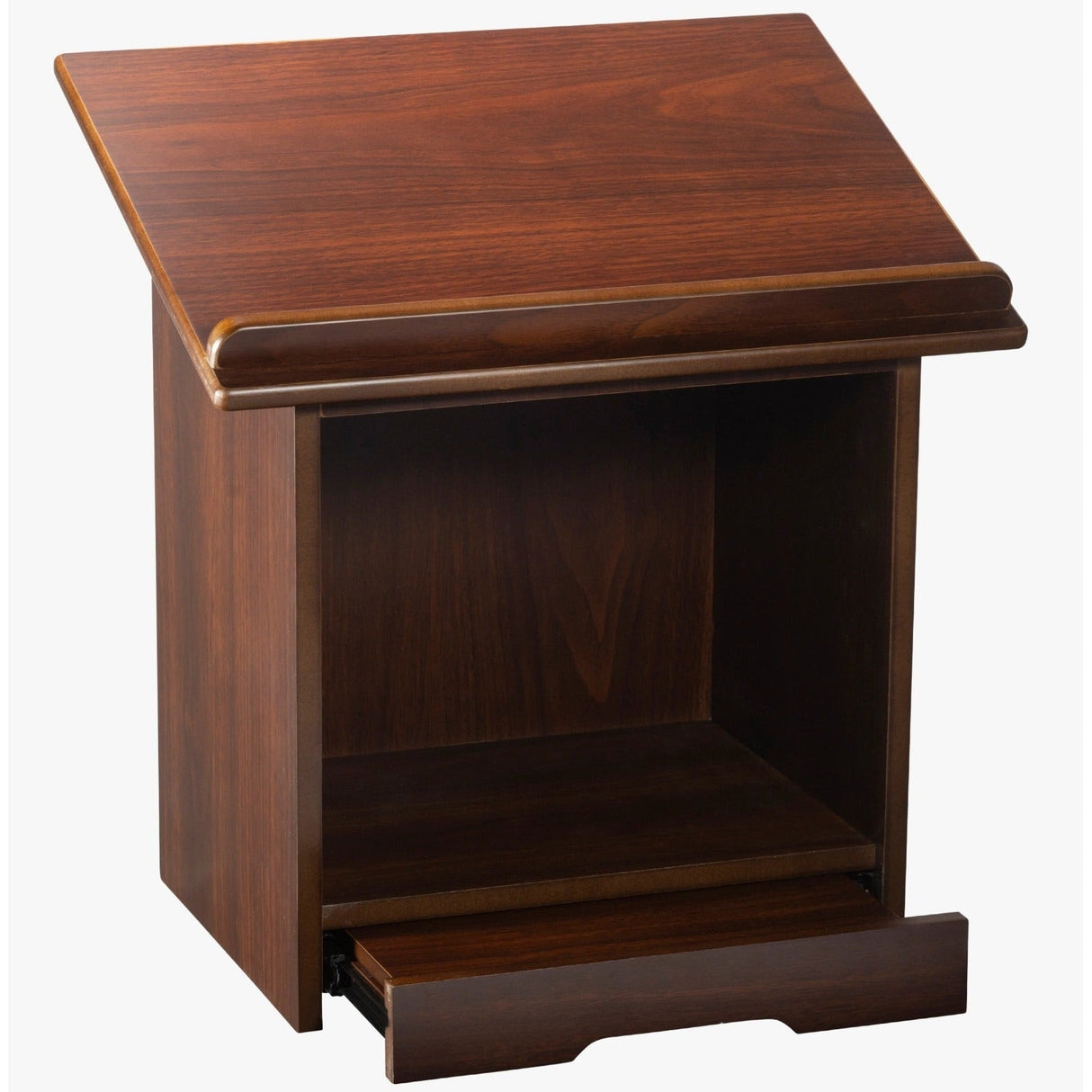 Mahogany Table Top Shtender 11.8 D X 15.75 W X 17" H With Bottom Pullout Shtender