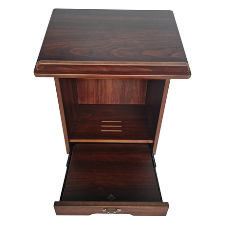 Mahogany Table Top Shtender 11.8 D X 15.75 W X 17" H With Bottom Pullout Shtender