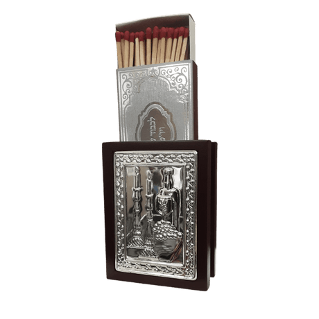 MATCH BOX Wood & SILVER PLATED