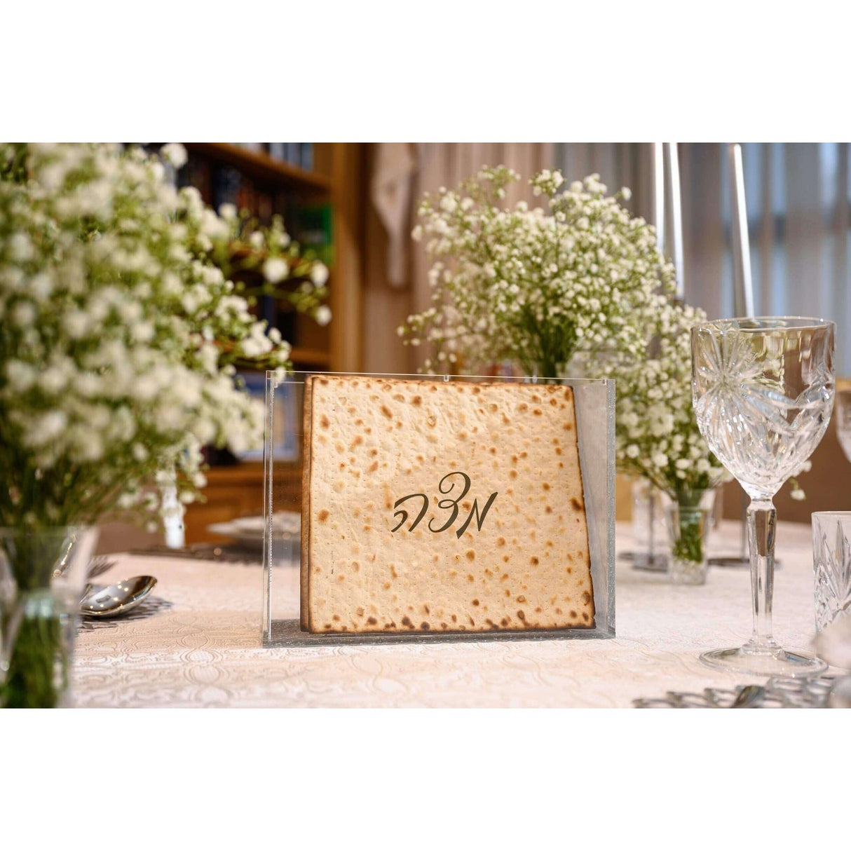 Matzo Box Square Silver Glitter