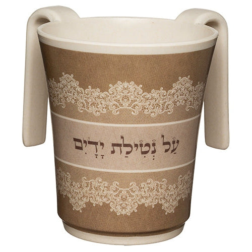 Melamine Washing Cup 14 Cm With Brown Color Printing