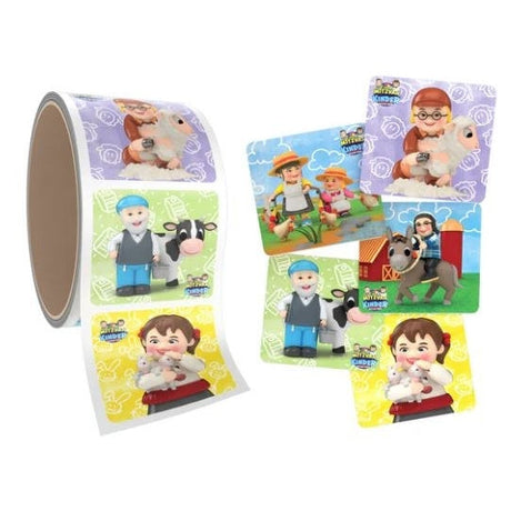 Mitzvah Kinder Smileys Sticker Roll Farm Animals Theme