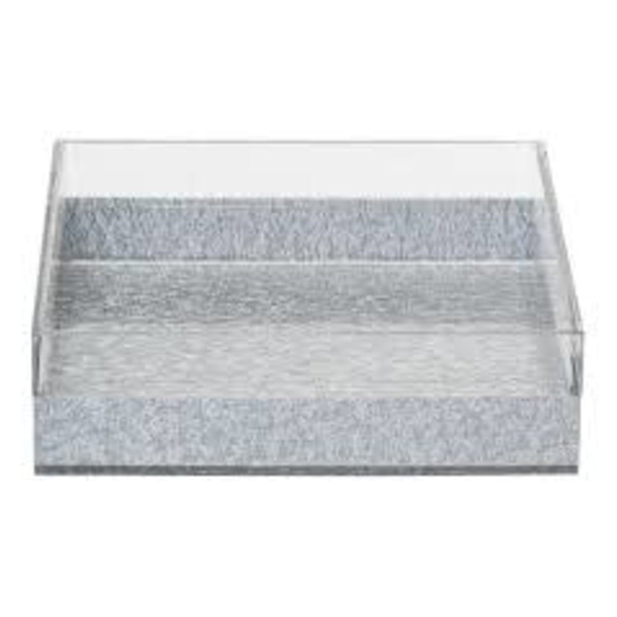 Napkin Holder Silver Solid Lucite