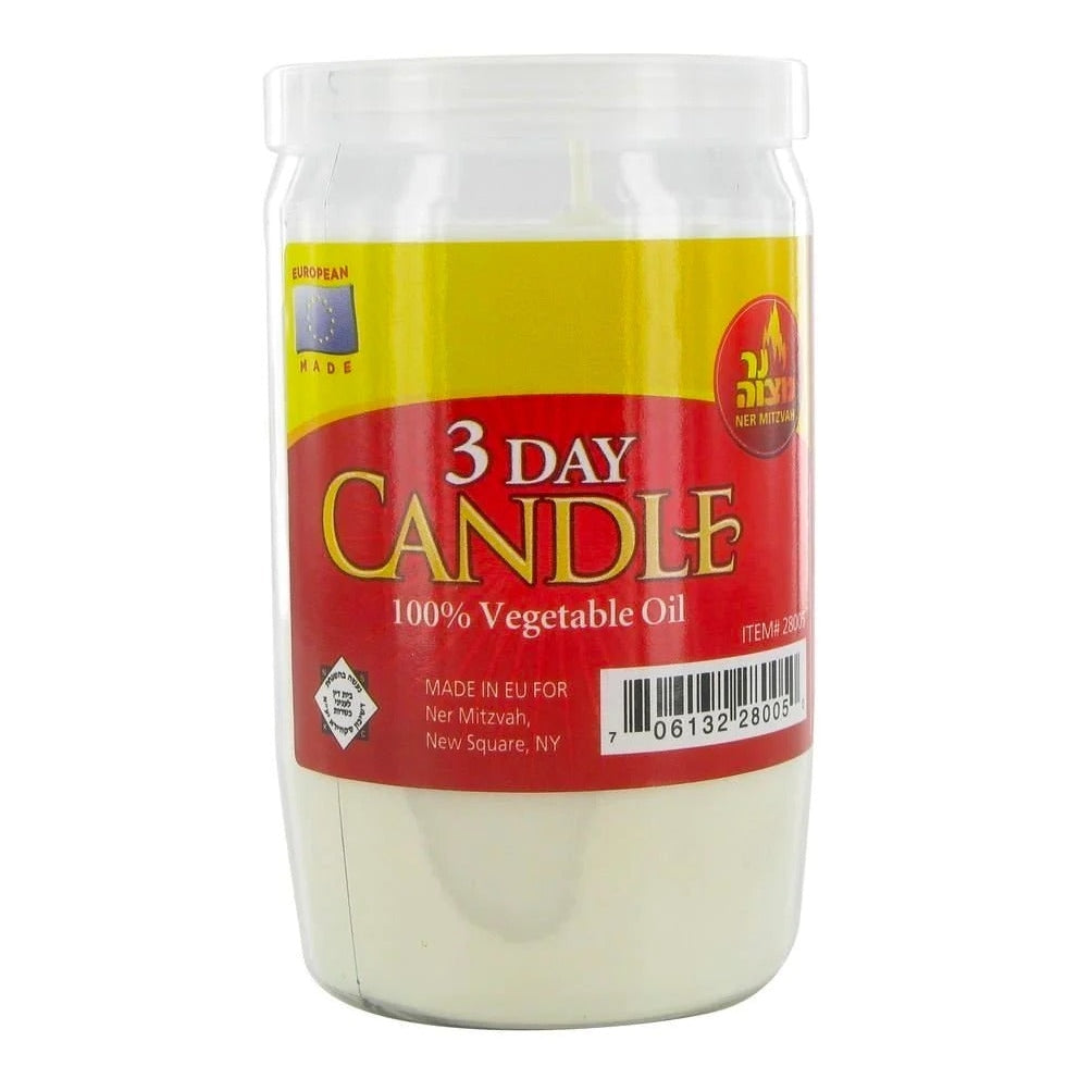 Ner Mitzvah, 3 Day Yartzeit, Memorial, Prayer, Survival Candle