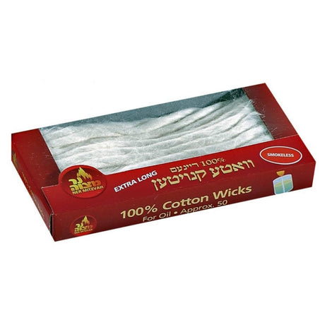 Ner Mitzvah Extra Long 100% Cotton Wicks