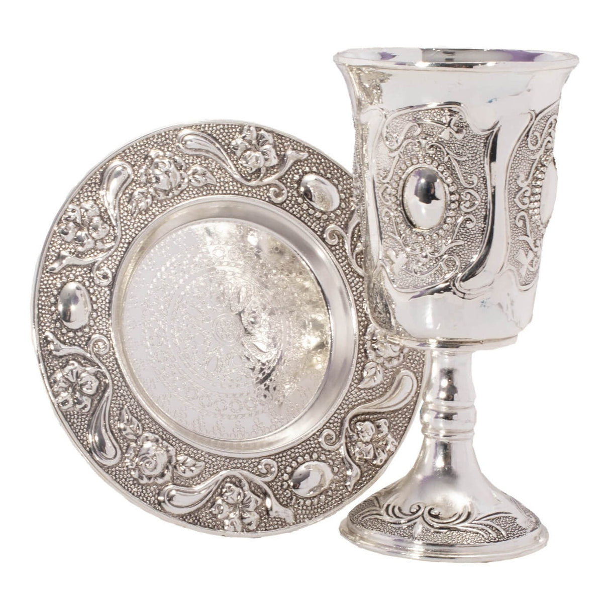 Ner Mitzvah Kiddush Cup Tall - Silver Plated