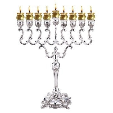 Ner Mitzvah Silver Plated Oil Menorah