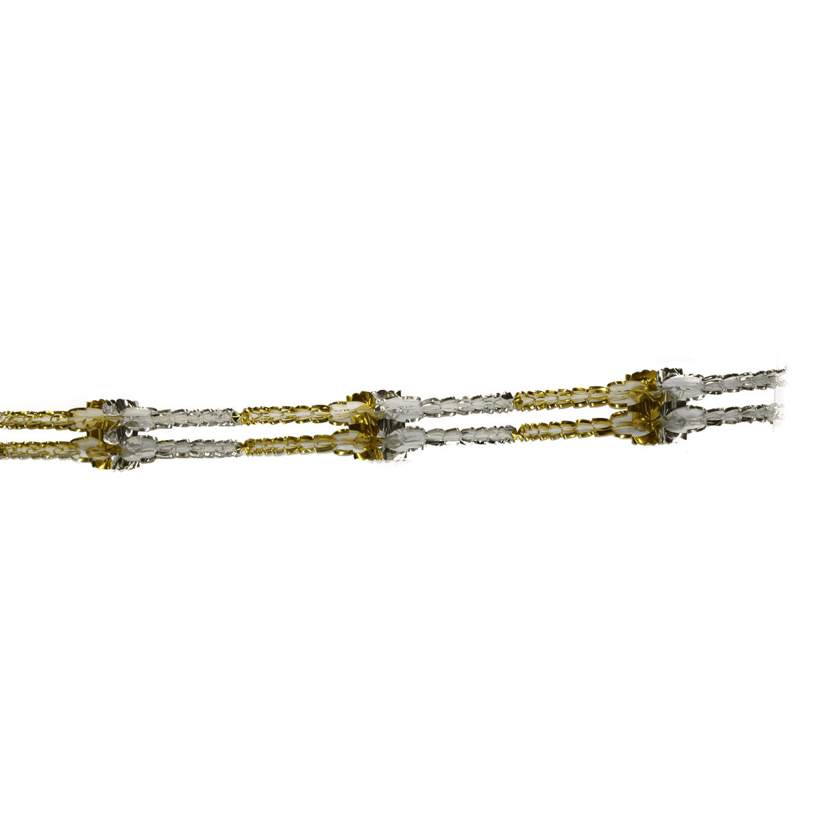 Noy Sukkah, Foil Gold and Silver Section Chain With Balls Section, 7.5" diameter