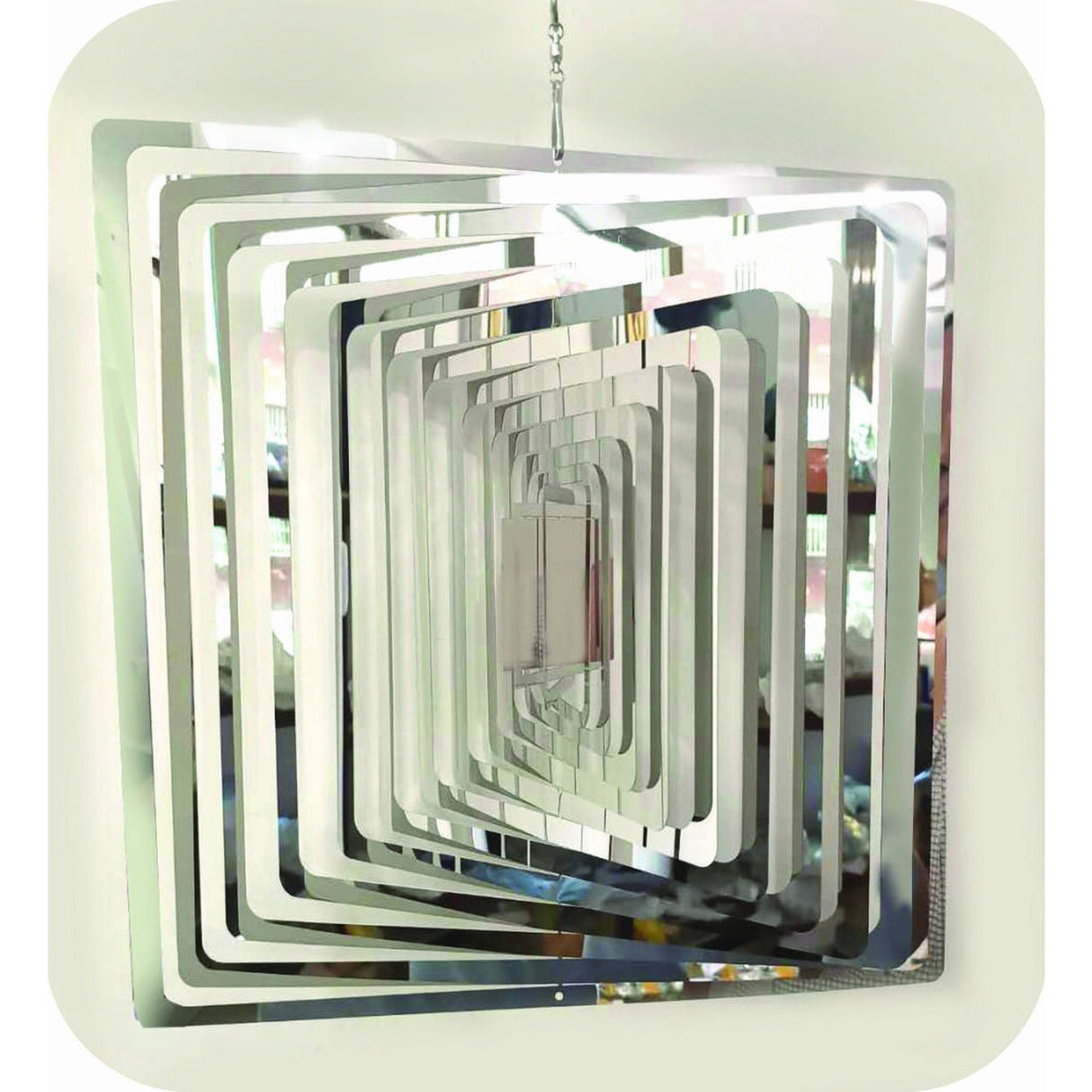 Noy Sukkah,Square Wind Spinner Metal - Sukkah Decoration