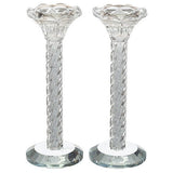 Pair of Crystal Candlesticks 18 cm with Stones