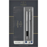 PARKER DUOSET JOTTER STAINLESS STEEL Fountainpen & Ballpen CT M BLUE