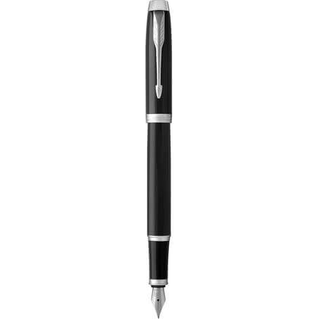 PARKER IM Duo Pen Set : Fountain Pen + Ballpoint Pen , Black lacquer, Chrome trims