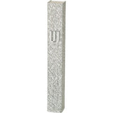 Perspex Mezuzah 12 cm - Glitter Silver