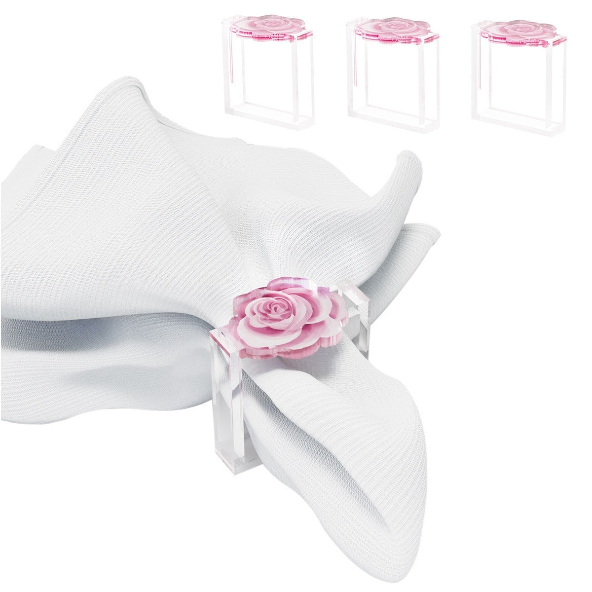 PINK ROSE NAPKIN RINGS