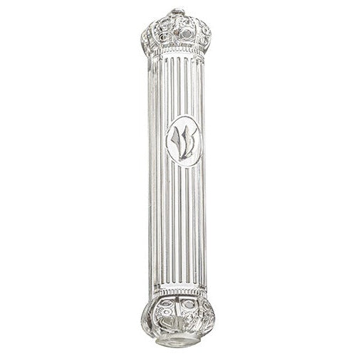 Plastic Clear Mezuzah 20 Cm With Rubber Plug- Crown