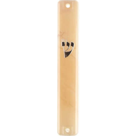 Plastic Mezuzah 10cm- 3d Metallic Paint- Marble