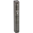 Plastic Mezuzah 12 Cm-3d Metallic Gray Striped Design