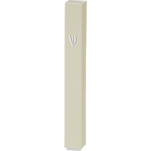 Plastic Mezuzah Beige with Rubber Cork 15 cm