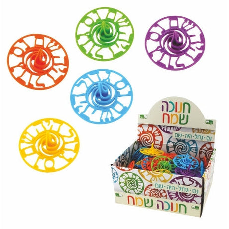 Plastic Multicolored Dreidel 9*5cm in a Display - "N.G.H.Sham"