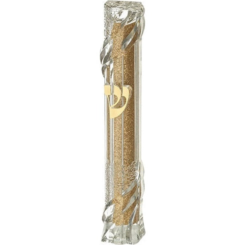 Plastic Transparent Mezuzah with Rubber Cork 15 cm - "Jerusalem" with The Letter Shin