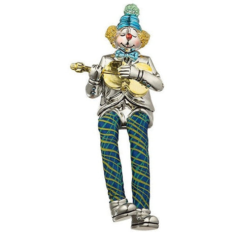 Polyresin Clown Figurine With Cloth Legs 12 Cm- Guitar Player