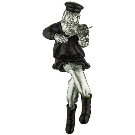 Polyresin Sitting Hassidic Figurine with Cloth Legs 25 cm- Fiddler