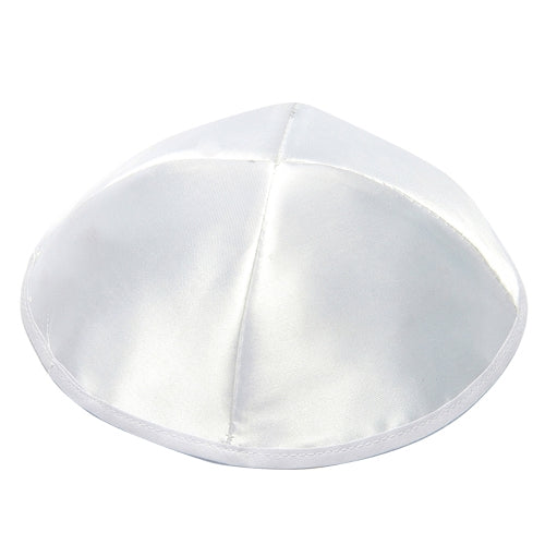 Satin Kippah 20 cm - White Yarmulke