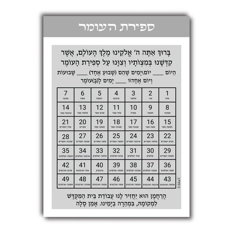 Sefiras Haomer Acrylic Fridge Magnet