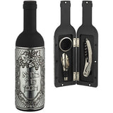 Set of Wine Accessories in a Bottle with plaque 23 cm